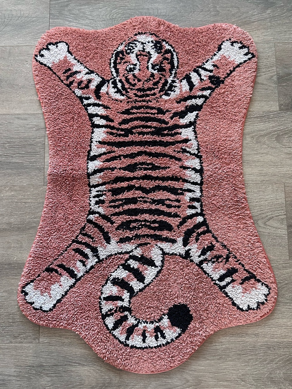 Celeste Orange / Pink Tiger Anti Slip Tiger Bath Mat / Rug.